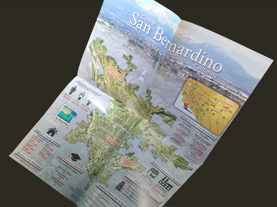 City of San Bernardino Demographic Brochure with Aerial Map