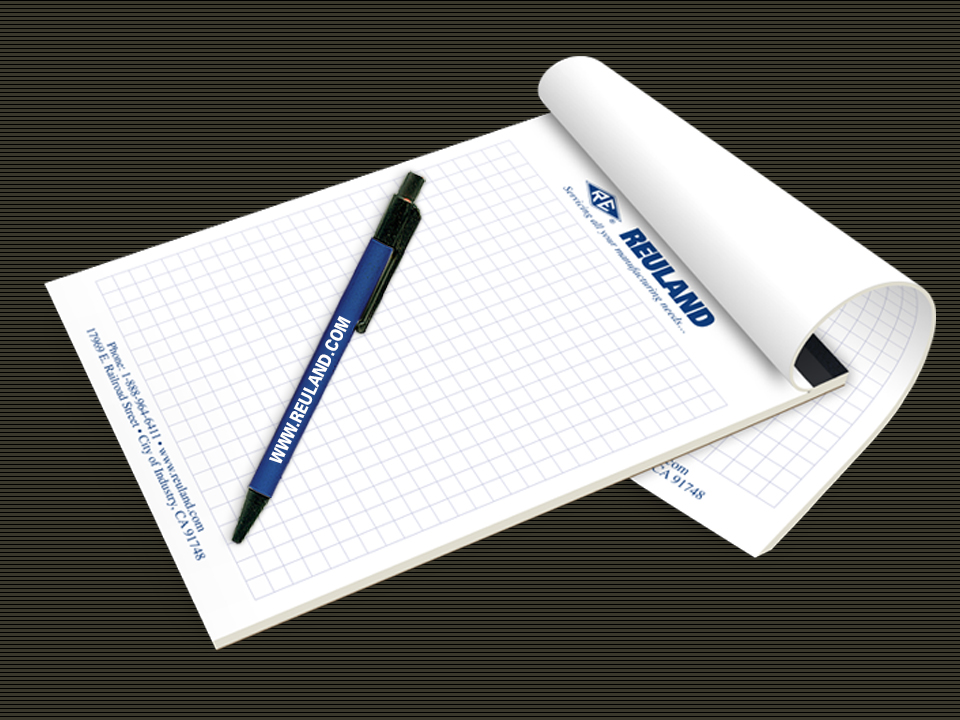 Reuland, Notepad, Graph Paper, Pen, Promo