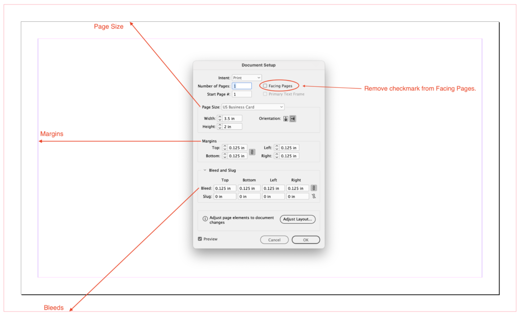 Guidelines for setting up your art document.