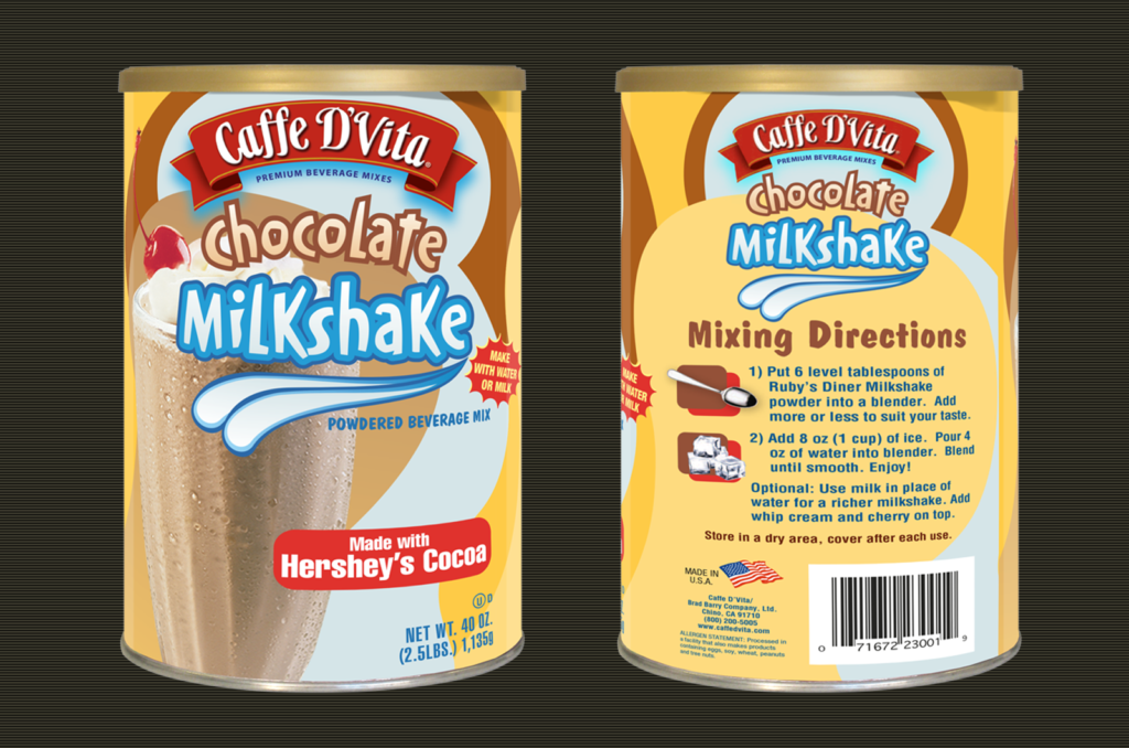 Graphic Design for Caffe D'Vita Chocolate Milkshake Label