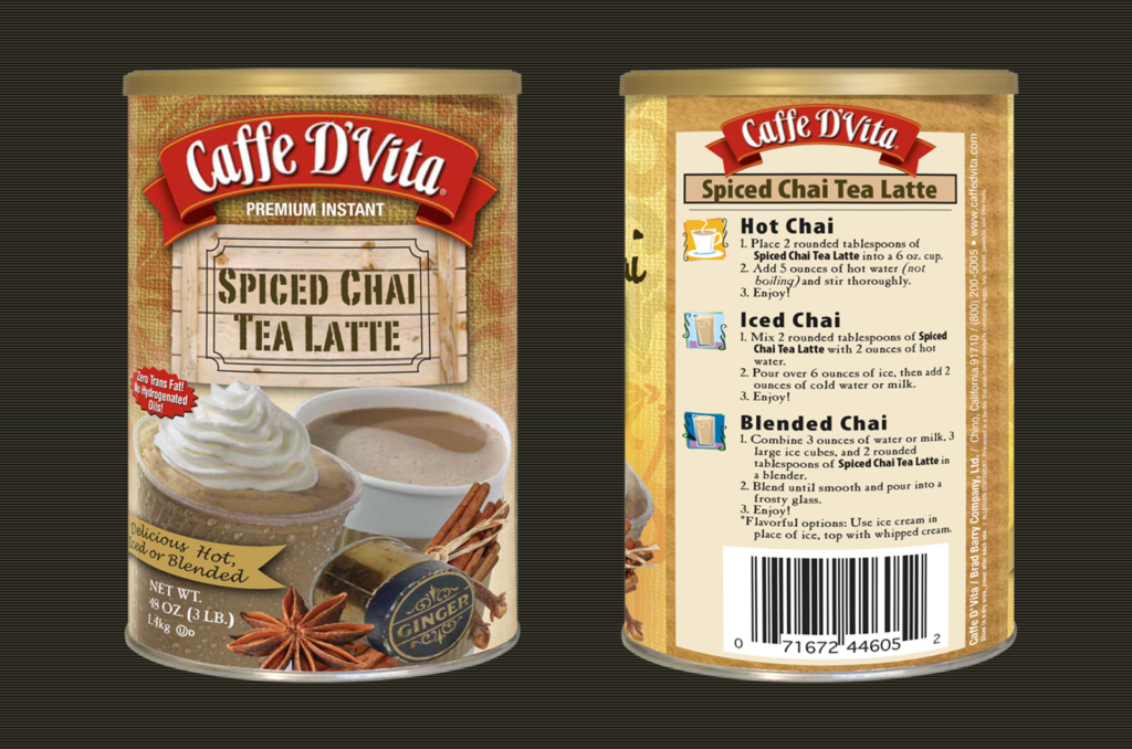 Caffe D'Vita Spiced Chai Can Label