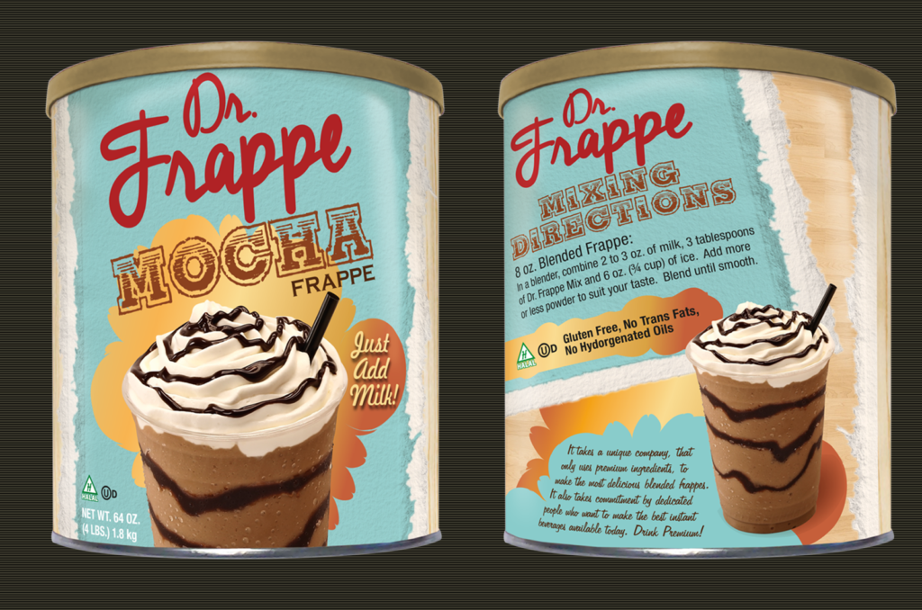 Graphic Design for the Dr. Frappe Can Label