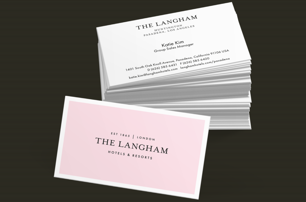 The Langham Huntington, Los Angeles Business Cards